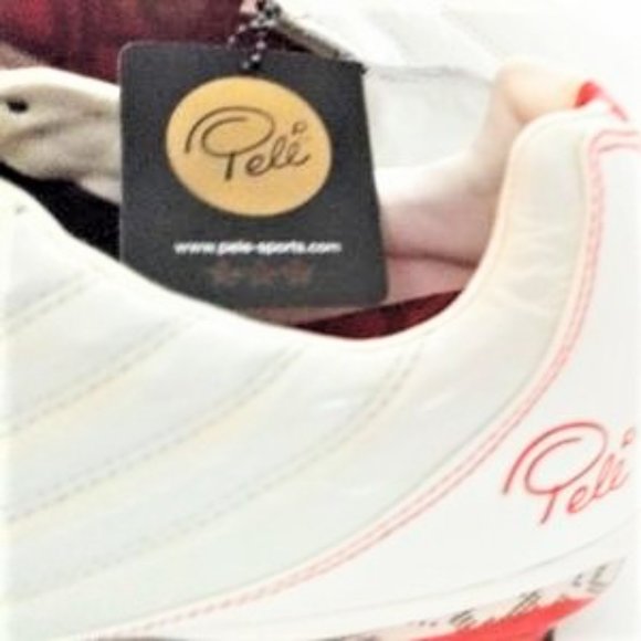 NWT Pele soccer shoes cleats 11.5 12 M0002 Kangaroo uppers Retro Rare White Red